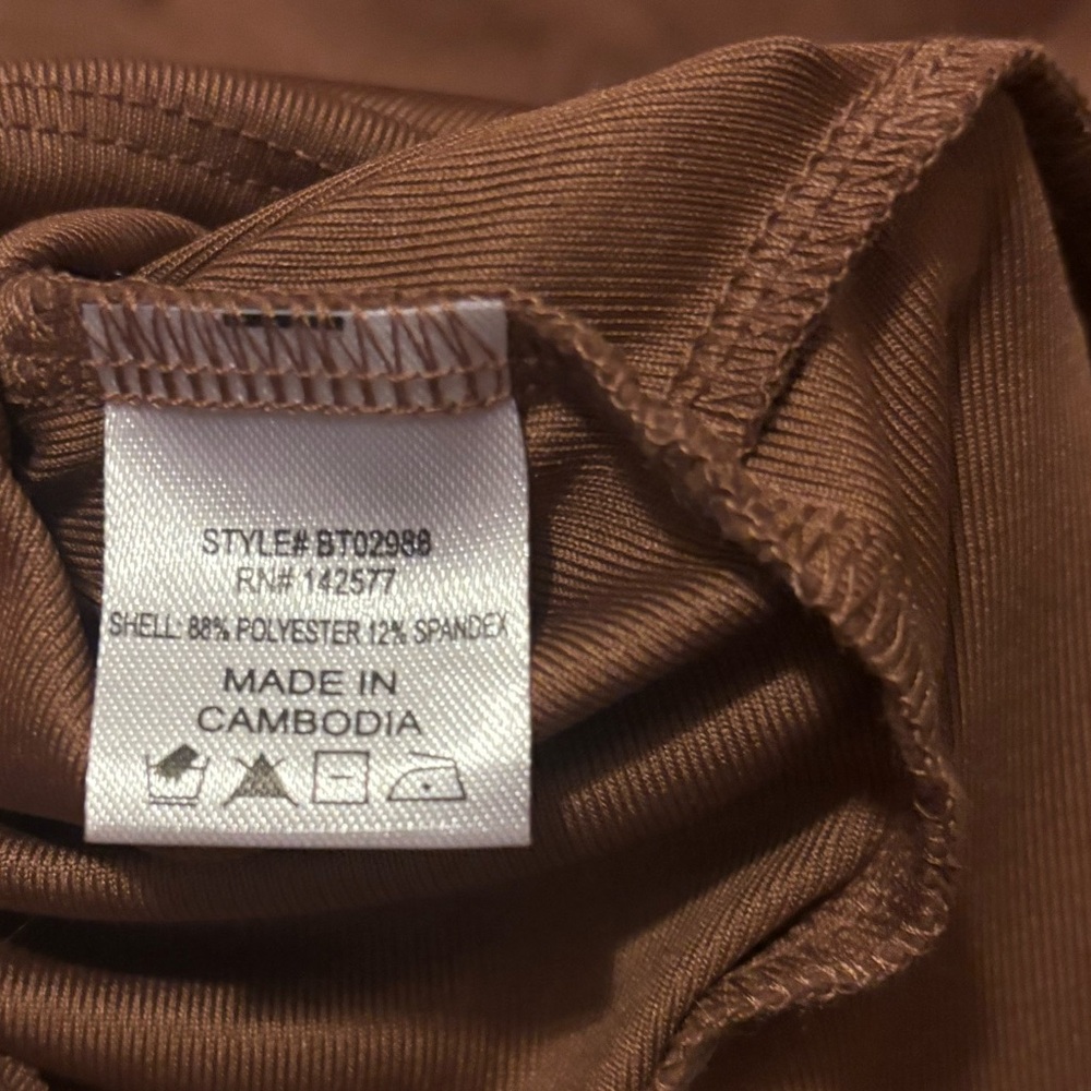 Brown Ruched Crop Top - Picture 5 of 5